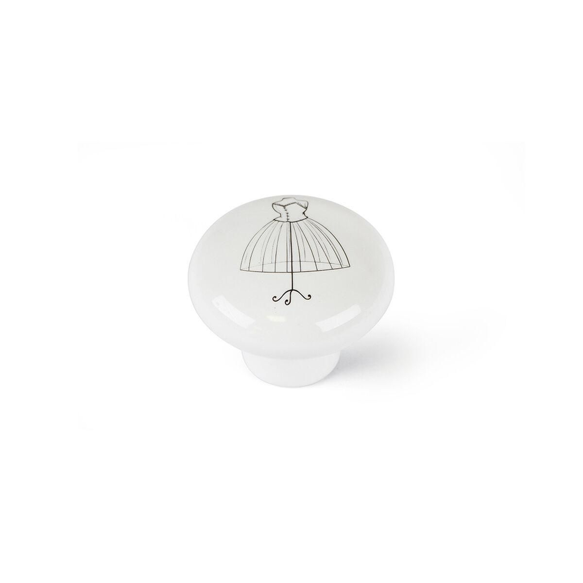 Dørhåndtag Rei e817 Cirkulær Hvid Porcelæn Illustreret 4 enheder (Ø 40 x 32 mm)