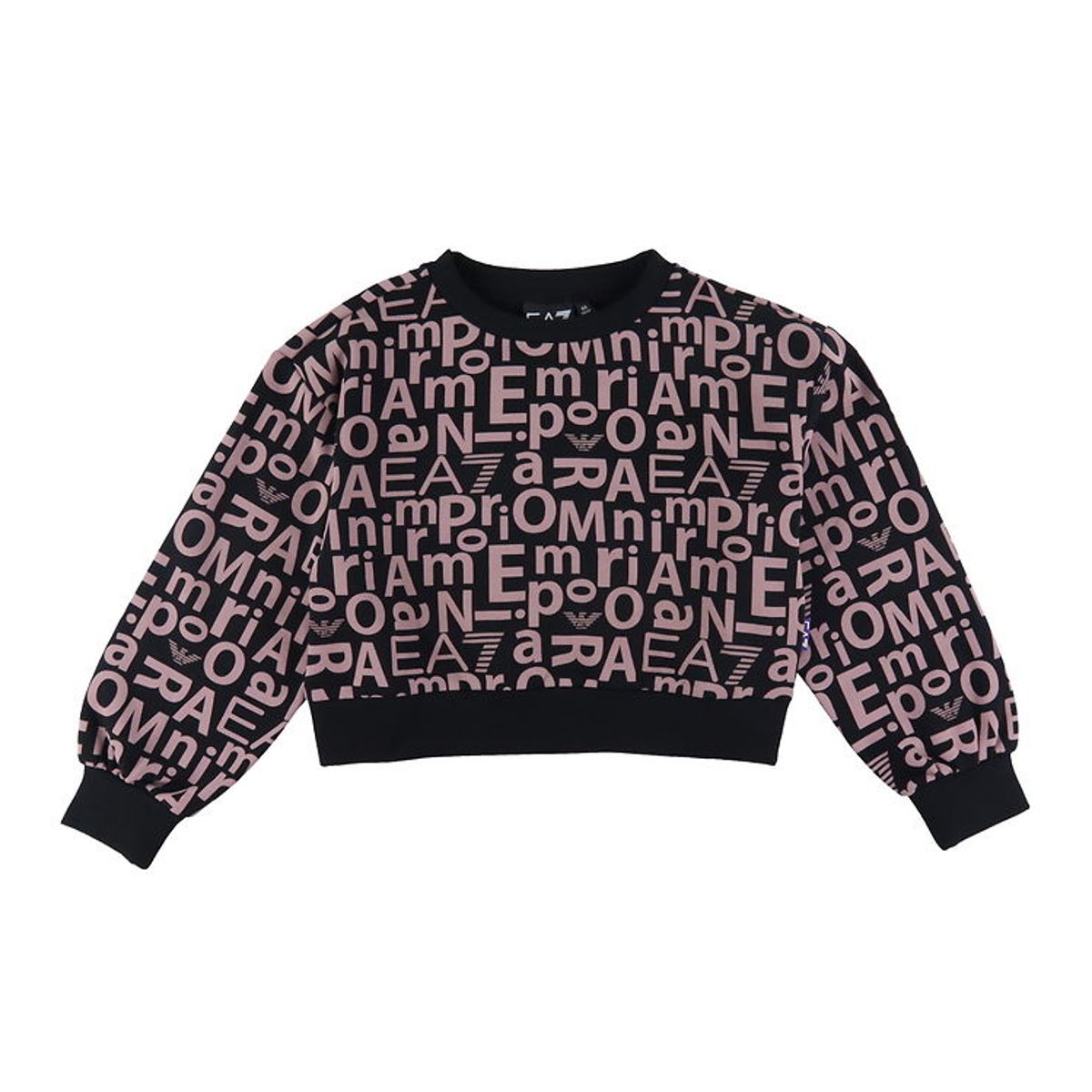 EA7 Sweatshirt - Cropped - Fancy Black/Gammelrosa