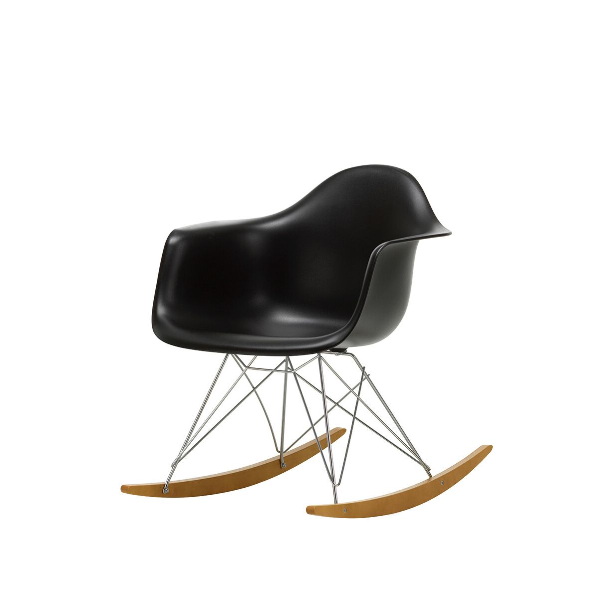 Eames Plastic Armchair RAR, gyngestol fra Vitra (Deep black)