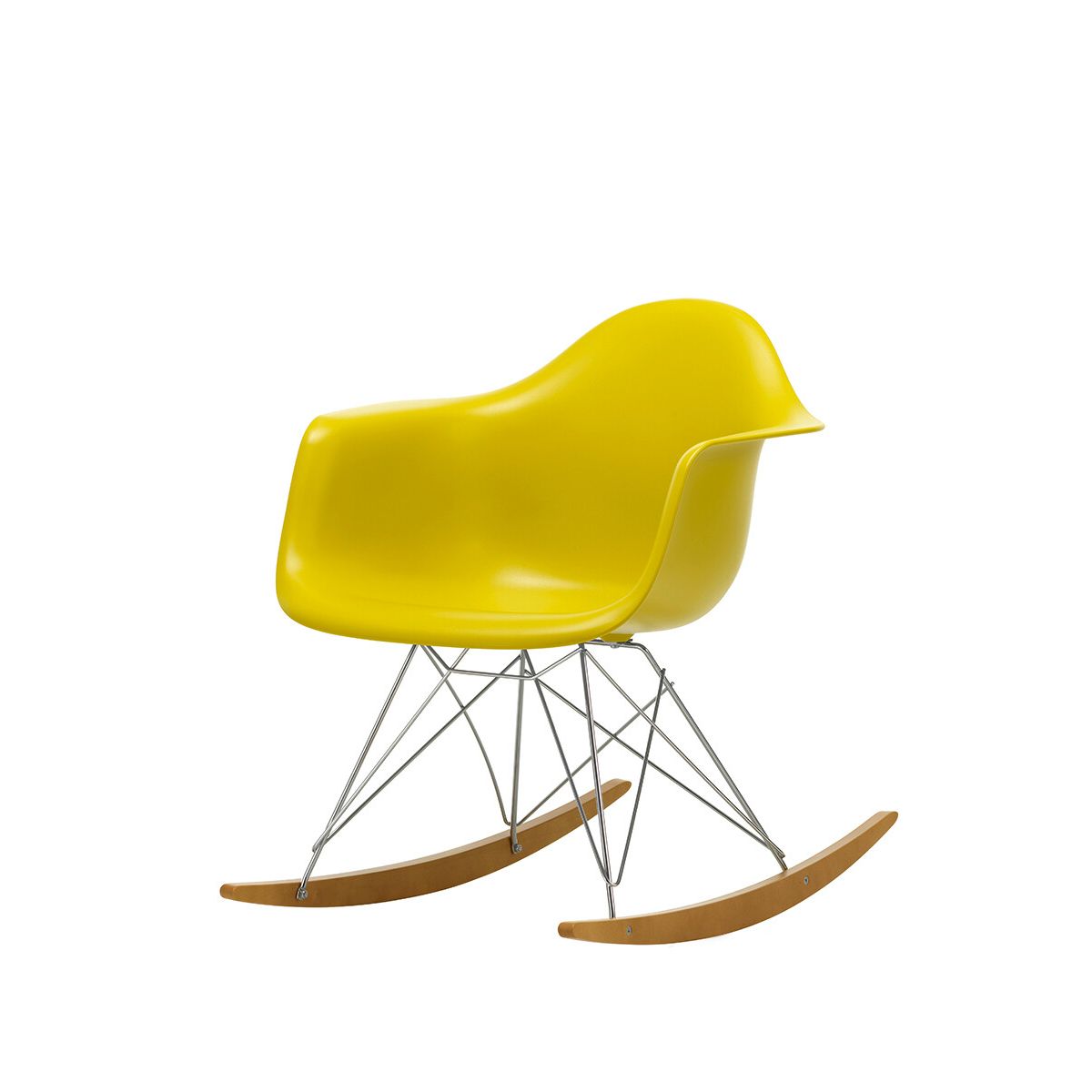 Eames Plastic Armchair RAR, gyngestol fra Vitra (Mustard)