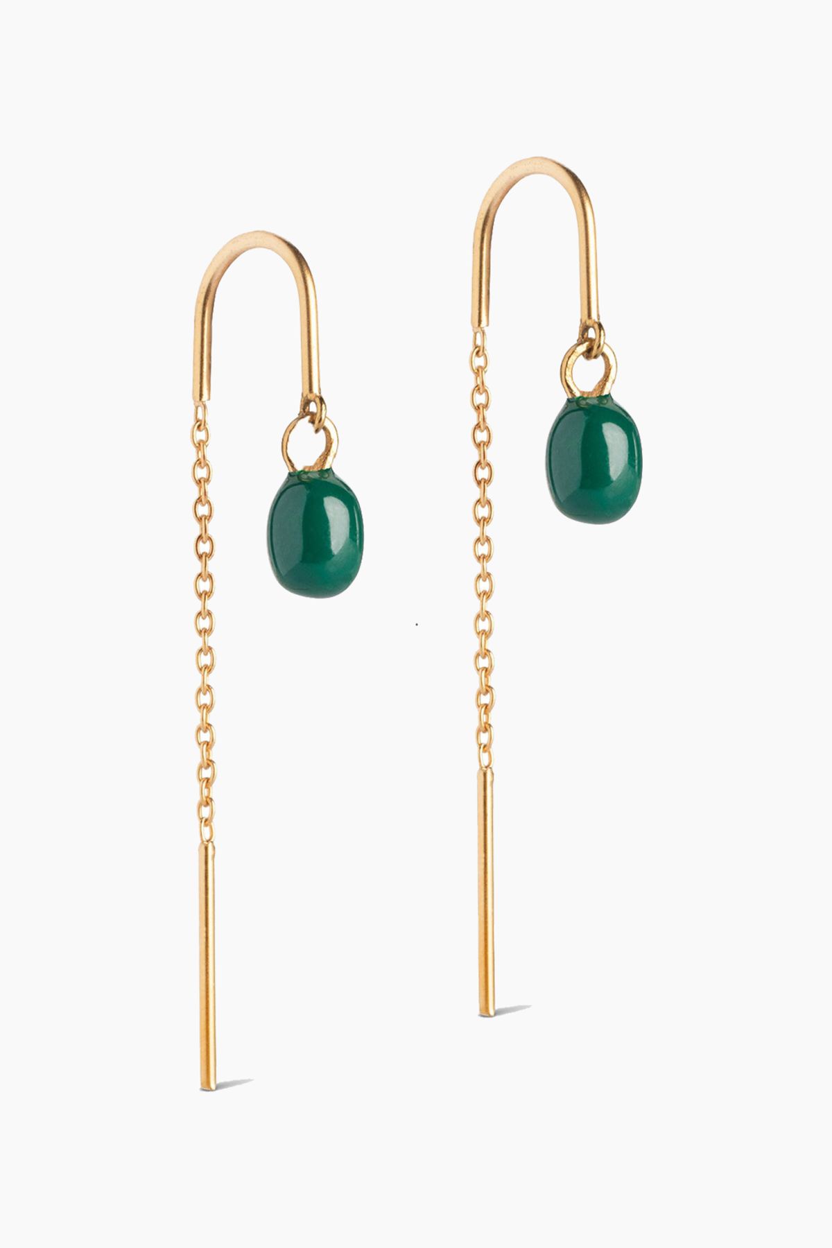 Earring Eleanor - Petrol Green - ENAMEL - Grøn One Size