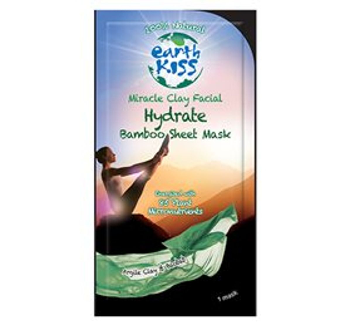 Earth Kiss Ansigtsmaske Miracle clay facial Bamboo Sheet Mask &bull; 17g.