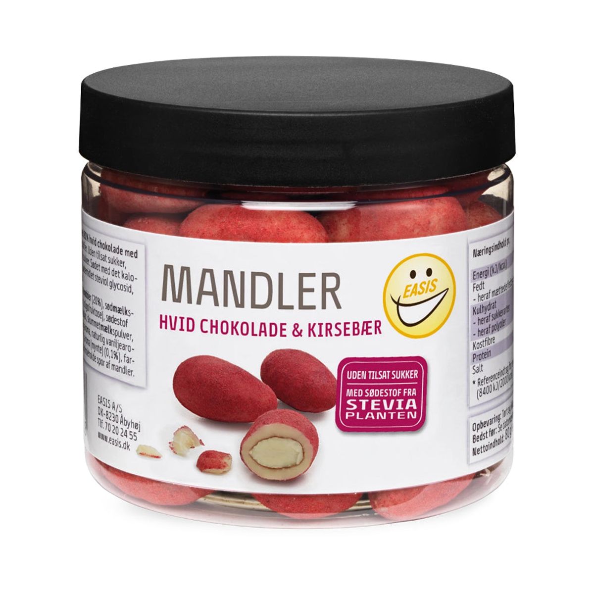 EASIS Mandler og Choko Knas (80g) - Mandler Hvid Chokolade & Kirsebær