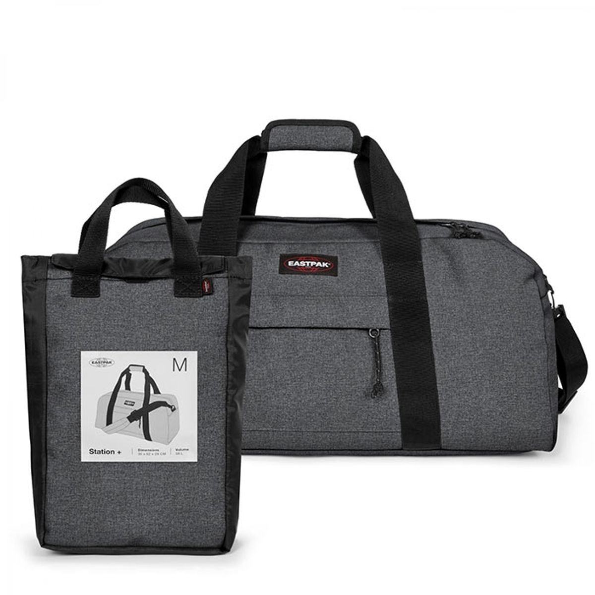 Eastpak Station+ M duffeltaske 58L, Sort - Duffel tasker