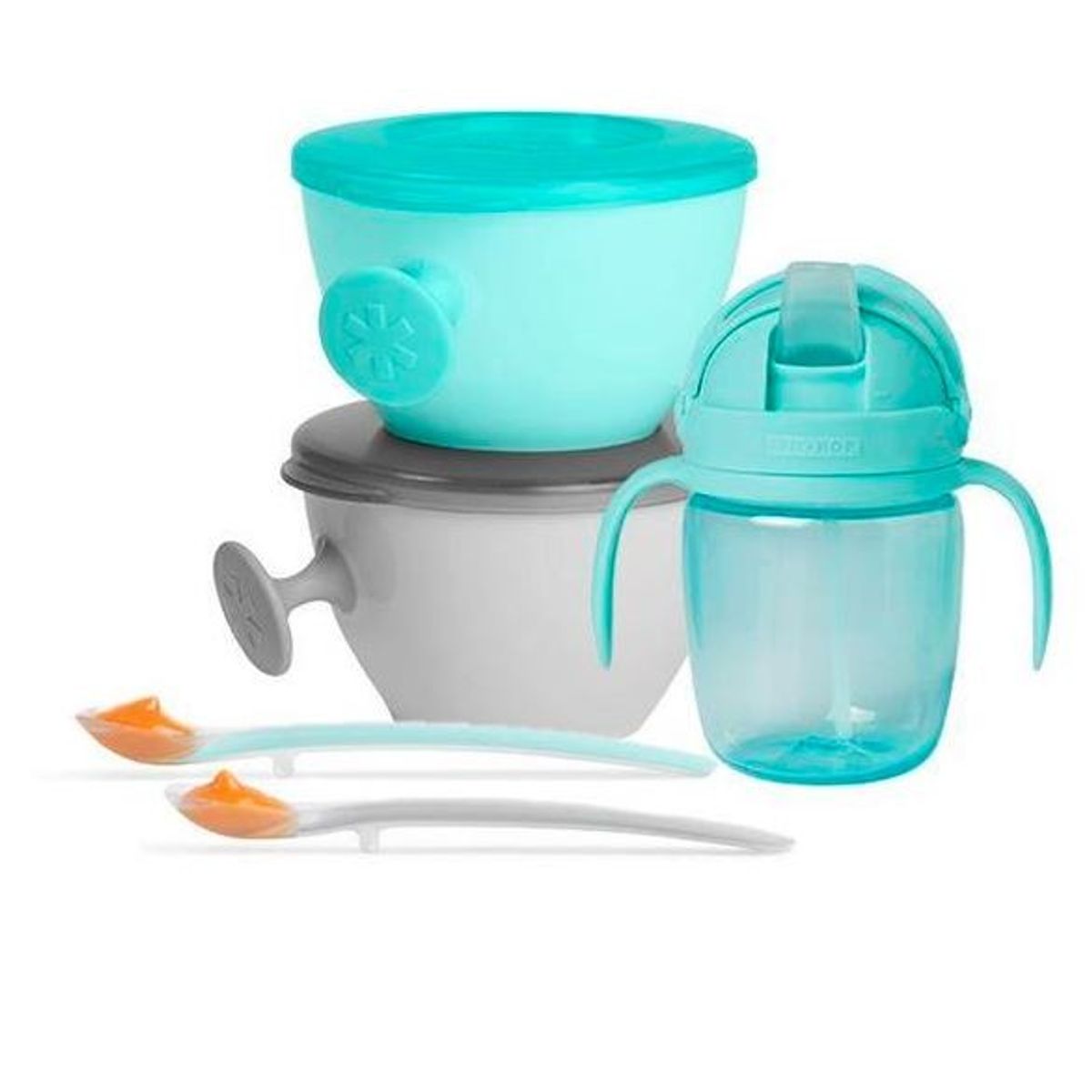 Easy-Feed Mealtime Set- Teal/Grey