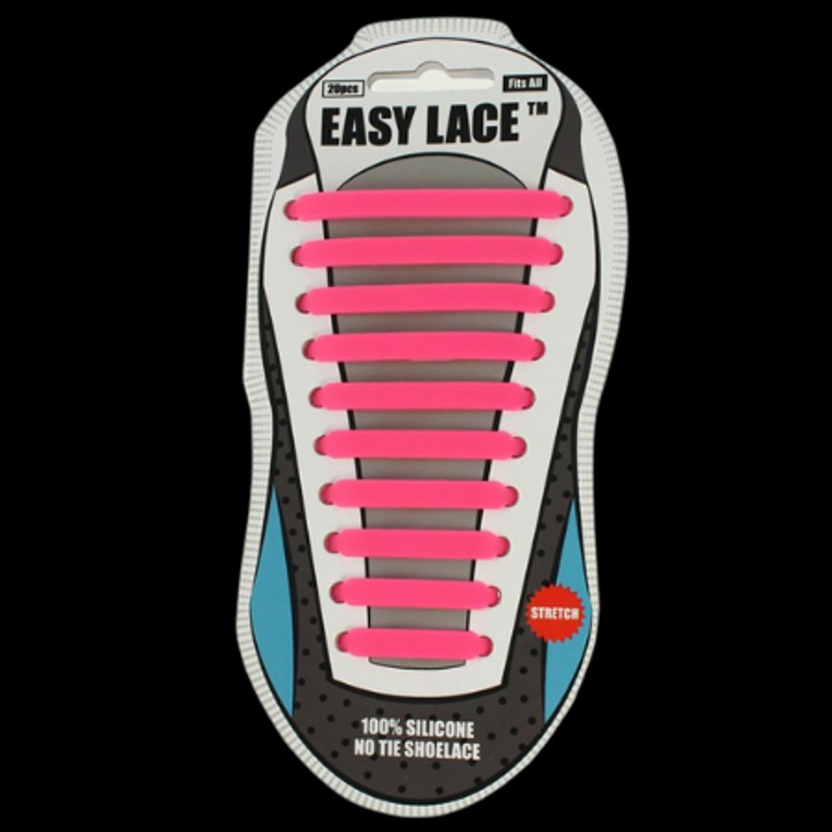 Easy Lace No Tie Shoelace Silikone Snørebånd - Pink