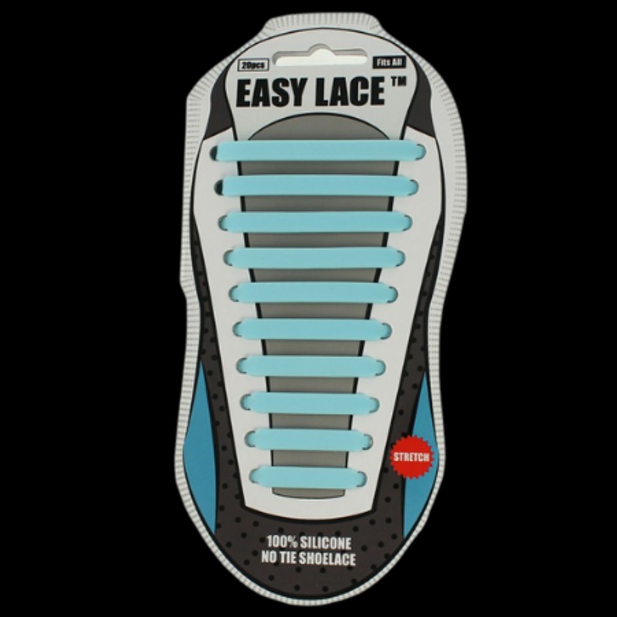 Easy Lace No Tie Shoelace Silikone Snørebånd - Sky Blue