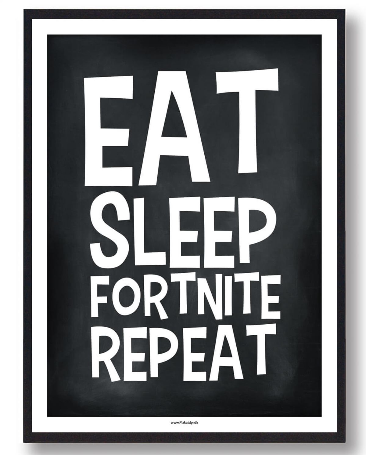 Eat, sleep, fortnite, repeat (sort) - plakat (Størrelse: L - 50x70cm (B2))