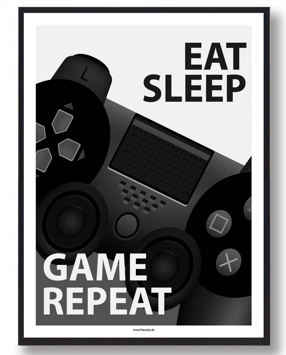 EAT, SLEEP, GAME, REPEAT - gamerplakat (Størrelse: L - 50x70cm (B2))