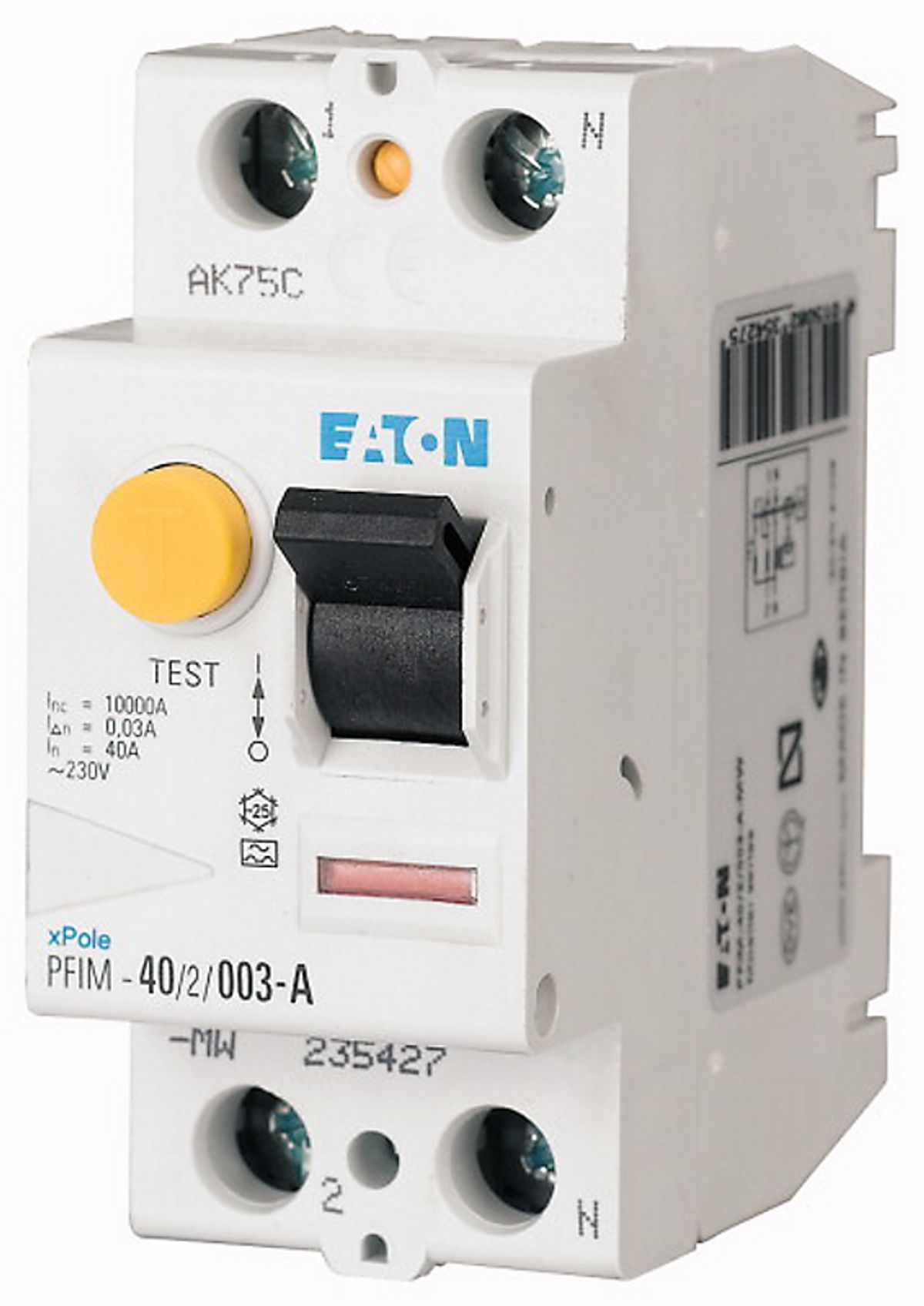 Eaton Hpfi rcd relæ 2p 40A Pfim-40/2/003-A