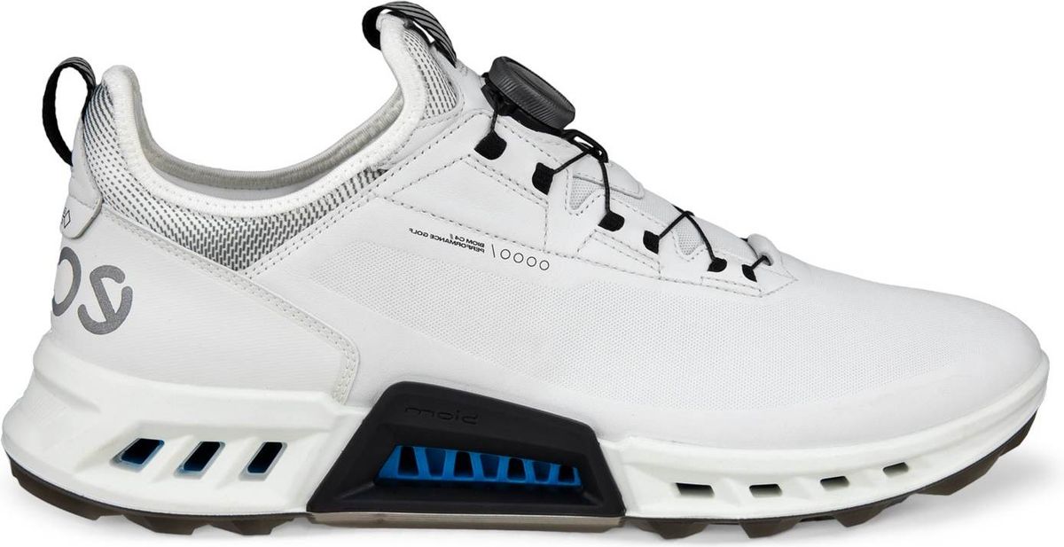 Ecco Biom C4 BOA Vandtætte Herre Golfsko Uden Spikes - White/Black - Str. 42 Normal