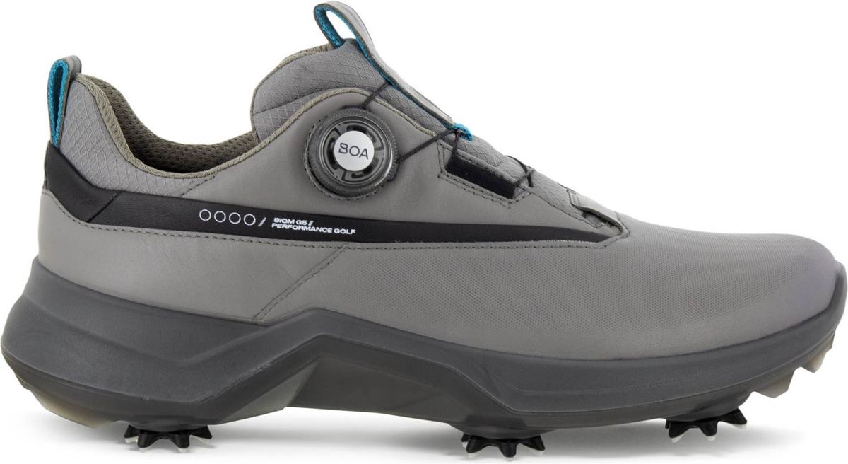 Ecco Biom G5 BOA Vandtætte Herre Golfsko Med Spikes - Steel/Black - Str. 43 Normal