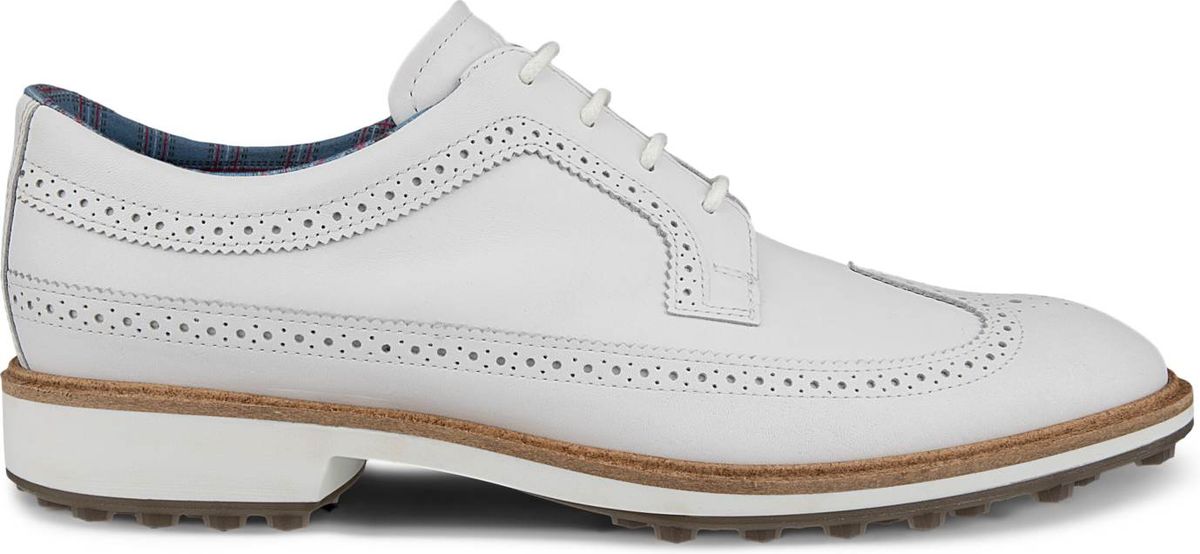 Ecco Classic Hybrid (Kiltie Version) Vandtætte Herre Golfsko Uden Spikes - White - Str. 40 Normal