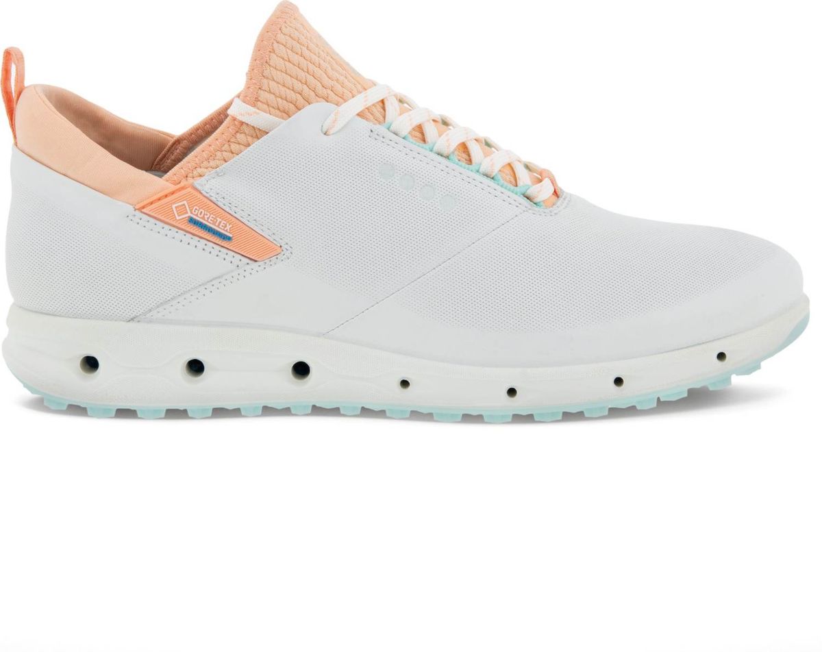 Ecco Cool Pro (2022) Vandtætte Dame Golfsko Uden Spikes - White/Peach Nectar - Str. 41 Normal