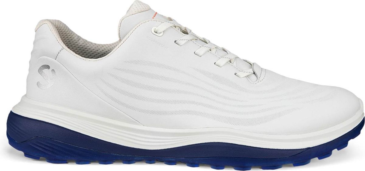 Ecco LT1 Vandtætte Herre Golfsko Uden Spikes - White/Blue - Str. 41 Normal