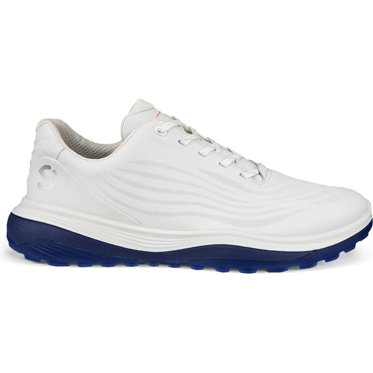 Ecco LT1 Vandtætte Herre Golfsko Uden Spikes - White/Blue - Str. 43 Normal