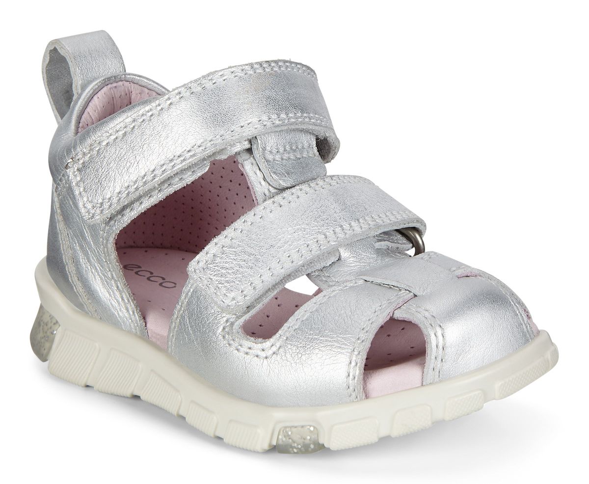 Ecco, Mini Stride Sandal - Silver Metallic - 20