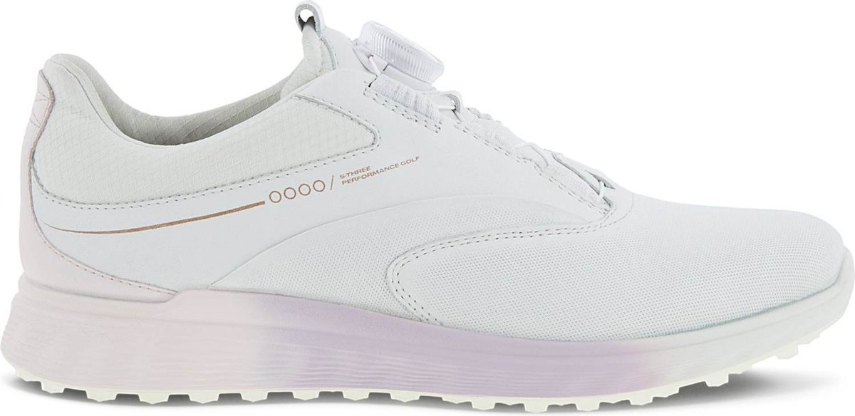 Ecco S-Three (2023) BOA Vandtætte Dame Golfsko Uden Spikes - White/Delicacy/White - Str. 38 Normal