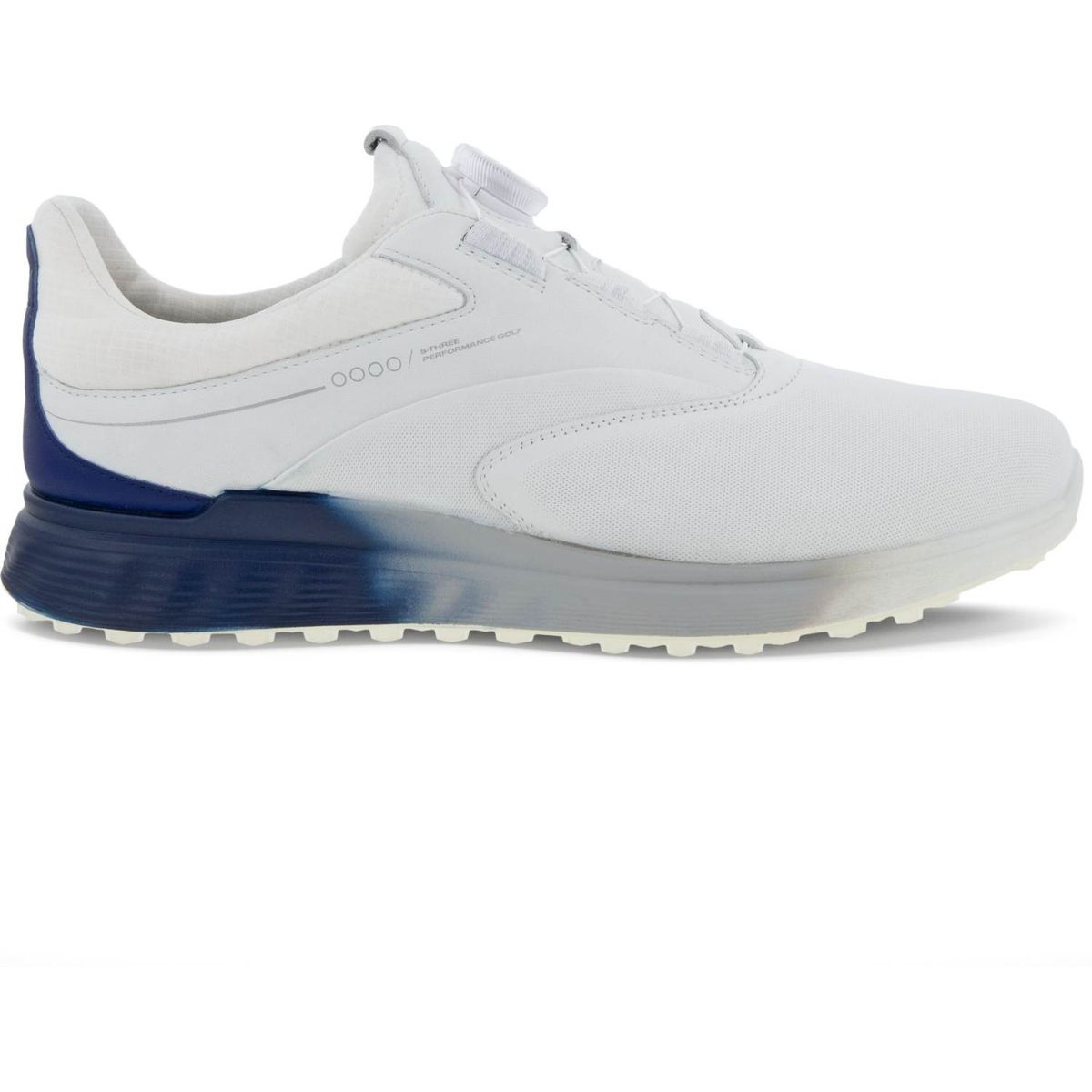 Ecco S-Three (2023) BOA Vandtætte Herre Golfsko Uden Spikes - White/Blue Depths/Bright White - Str. 42 Normal