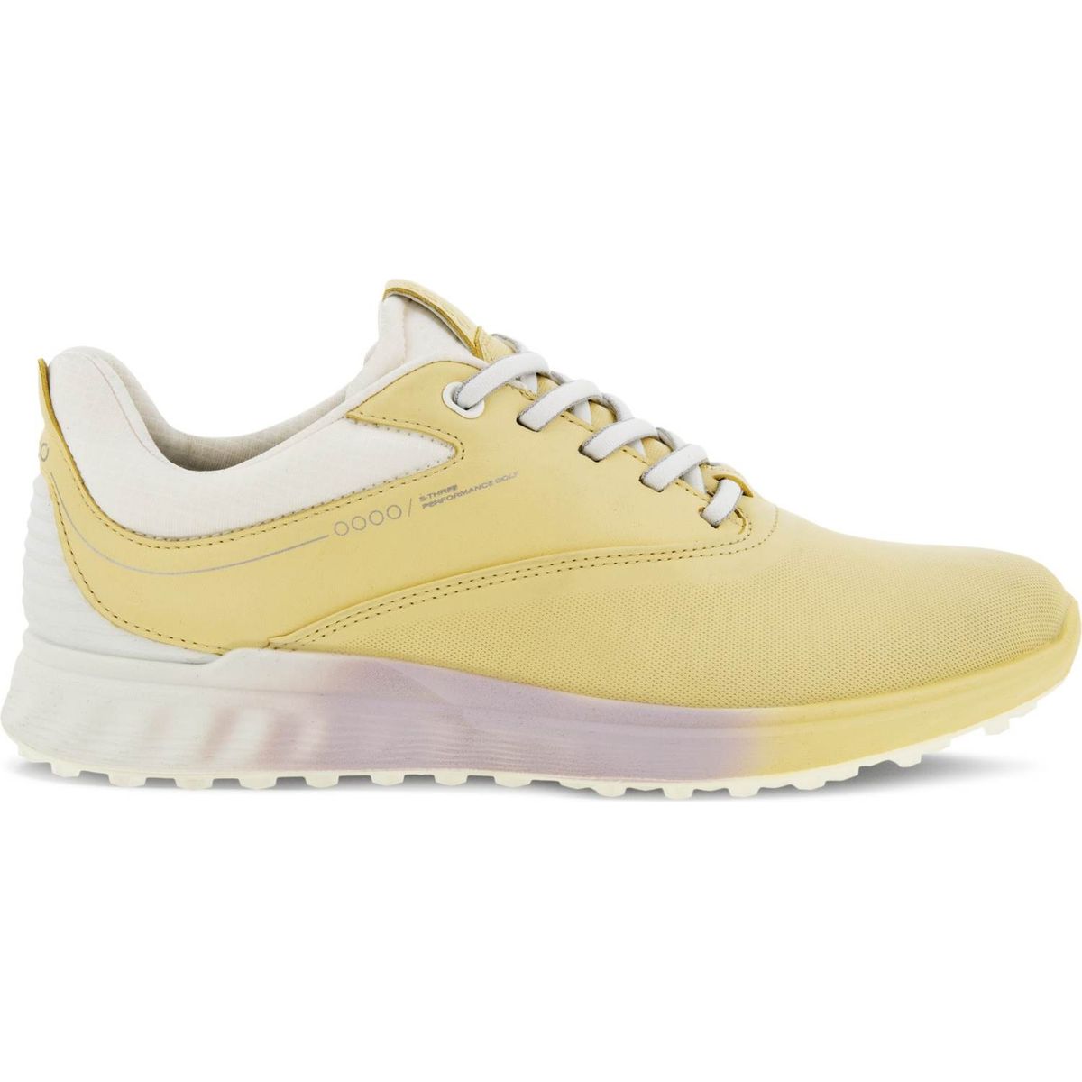 Ecco S-Three (2023) Vandtætte Dame Golfsko Uden Spikes - Straw/White/Bright White - Str. 37 Normal