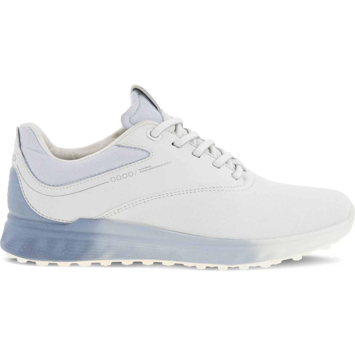 Ecco S-Three (2023) Vandtætte Dame Golfsko Uden Spikes - White/Dusty Blue/Air - Str. 38 Normal