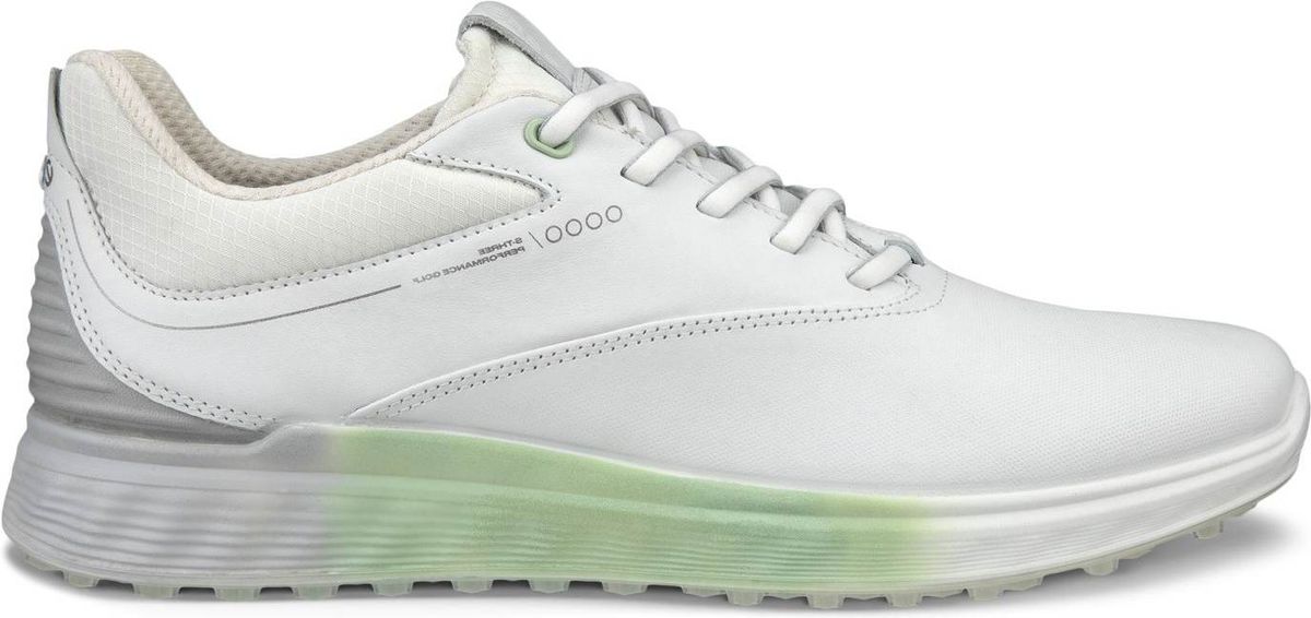 Ecco S-Three (2023) Vandtætte Dame Golfsko Uden Spikes - White/Matcha - Str. 37 Normal