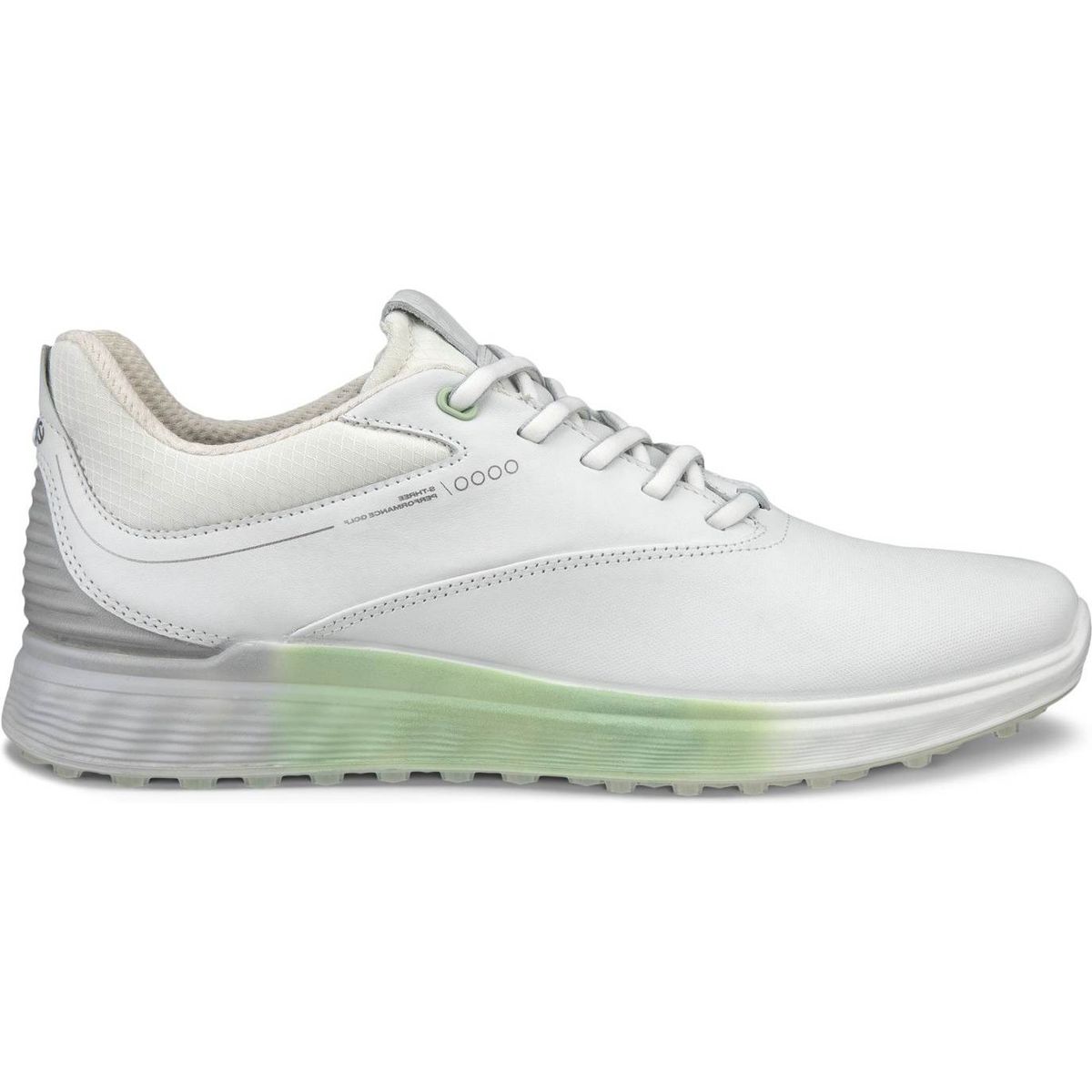 Ecco S-Three (2023) Vandtætte Dame Golfsko Uden Spikes - White/Matcha - Str. 39 Normal