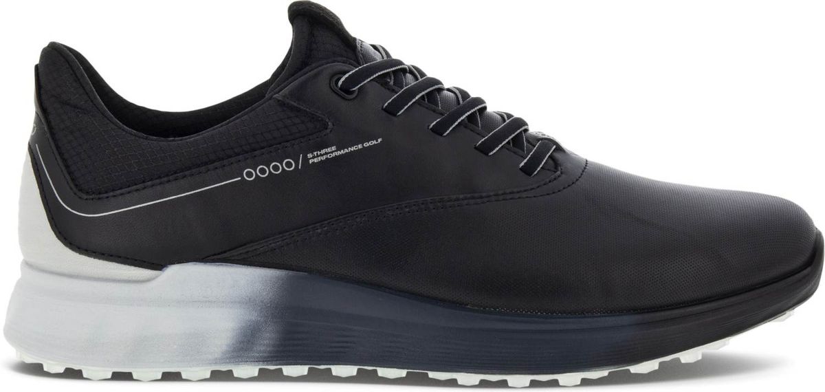 Ecco S-Three (2023) Vandtætte Herre Golfsko Uden Spikes - Black/Concrete/Black - Str. 41 Normal