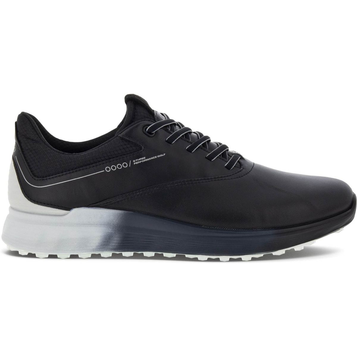 Ecco S-Three (2023) Vandtætte Herre Golfsko Uden Spikes - Black/Concrete/Black - Str. 43 Normal