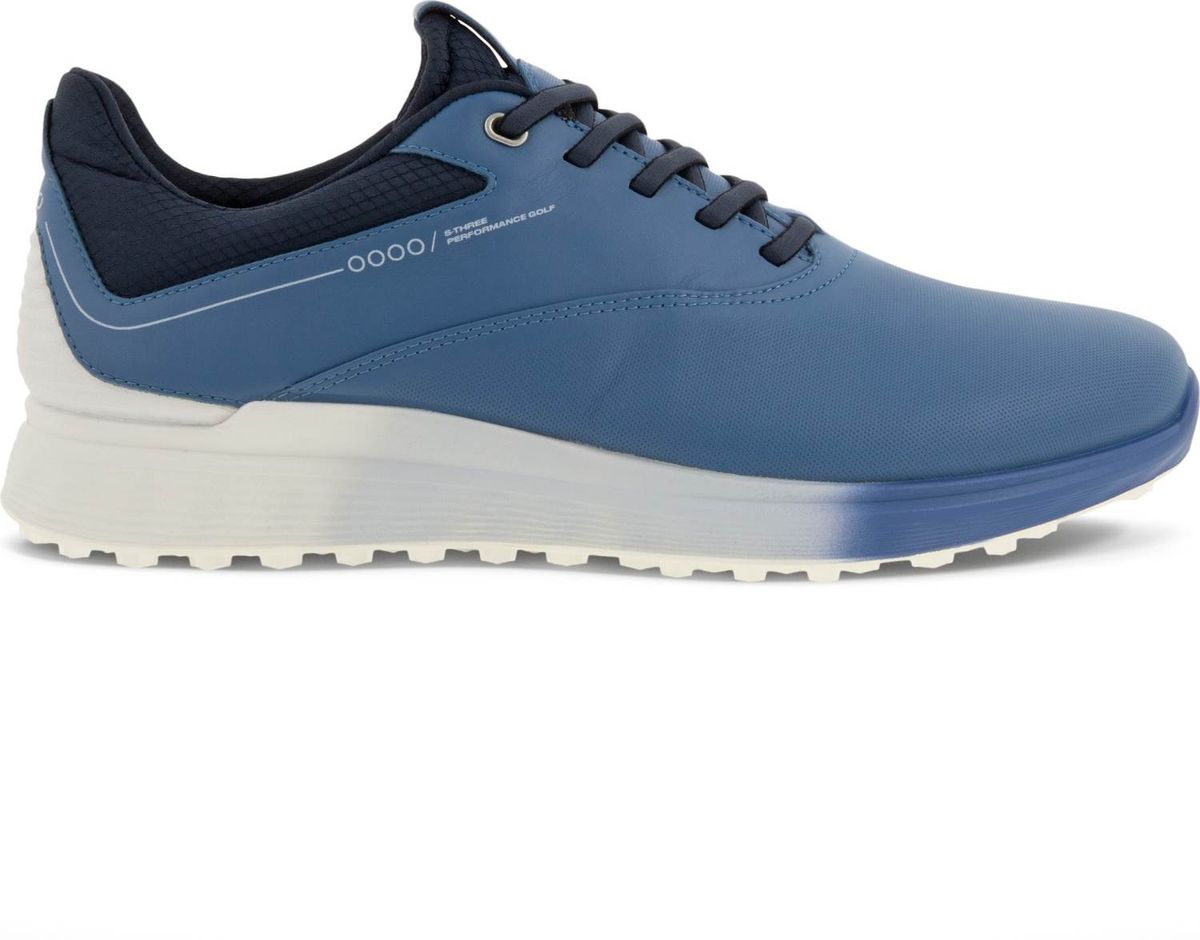 Ecco S-Three (2023) Vandtætte Herre Golfsko Uden Spikes - Retro Blue/White/Marine - Str. 40 Normal