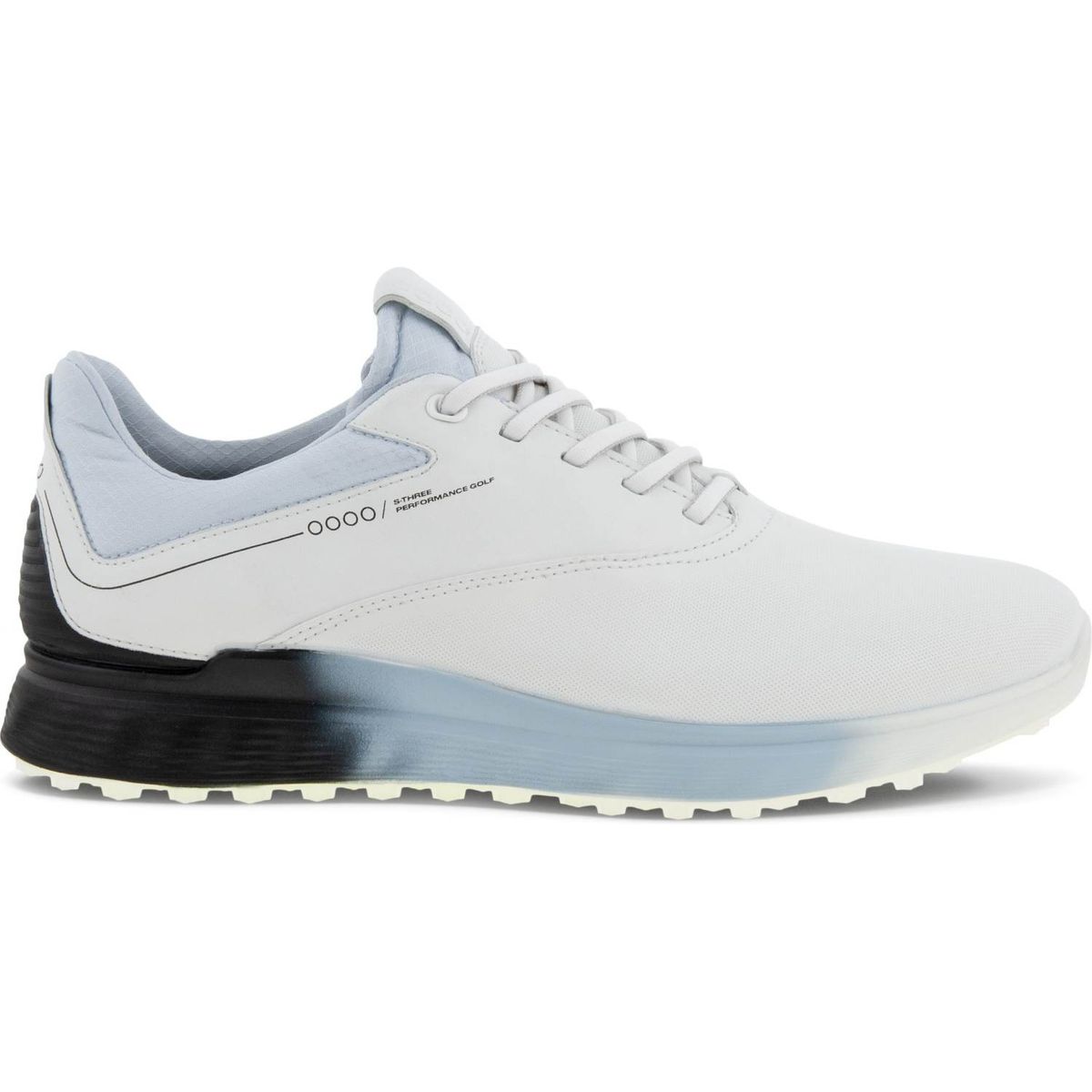 Ecco S-Three (2023) Vandtætte Herre Golfsko Uden Spikes - White/Black/Air - Str. 41 Normal