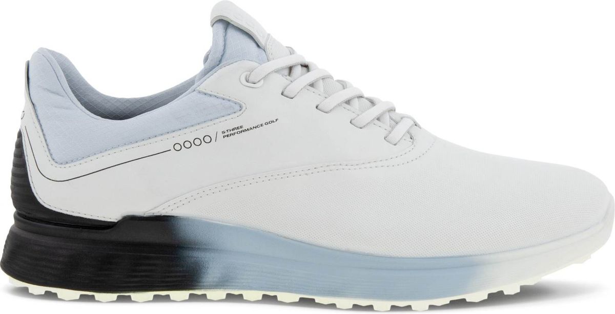 Ecco S-Three (2023) Vandtætte Herre Golfsko Uden Spikes - White/Black/Air - Str. 43 Normal