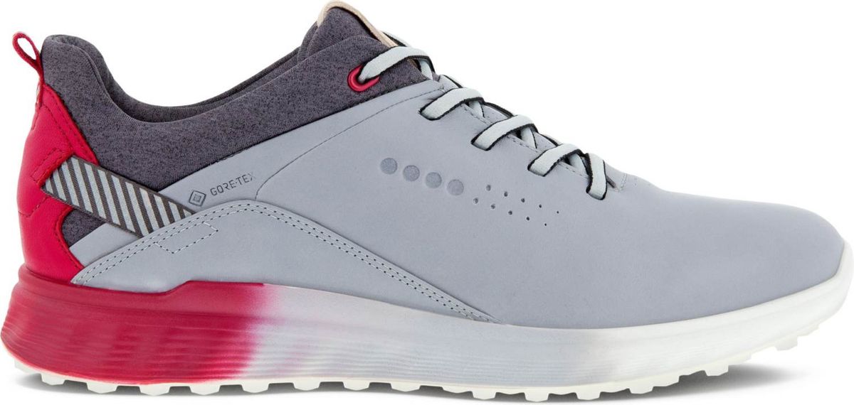 Ecco S-Three Vandtætte Dame Golfsko Uden Spikes - Silver Grey/Dahlia - Str. 36 Normal