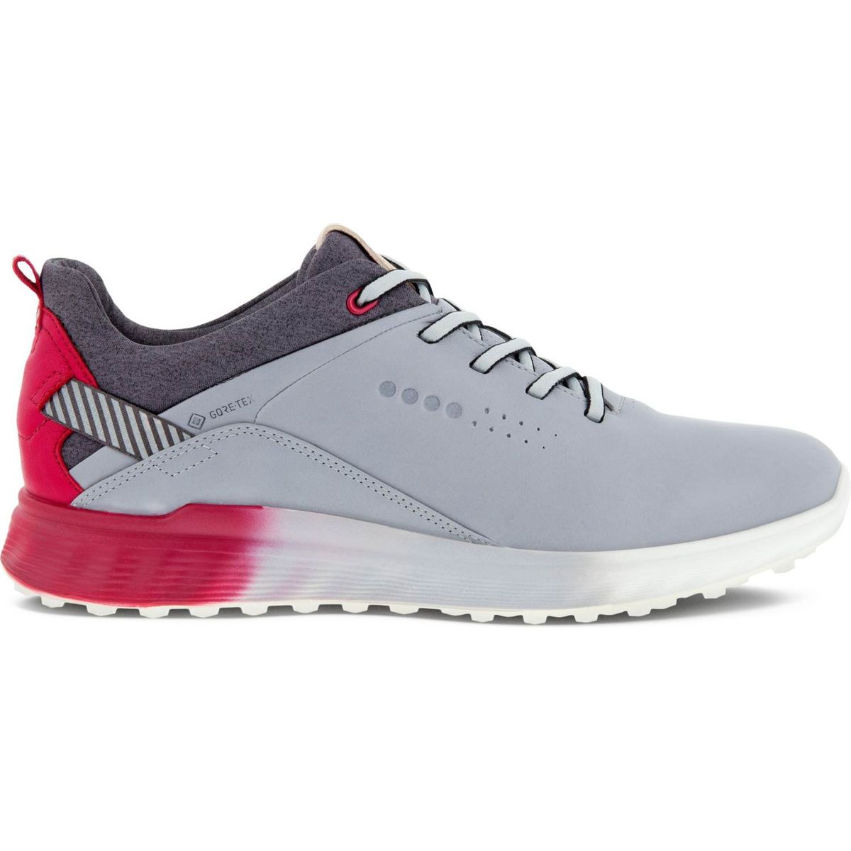 Ecco S-Three Vandtætte Dame Golfsko Uden Spikes - Silver Grey/Dahlia - Str. 41 Normal