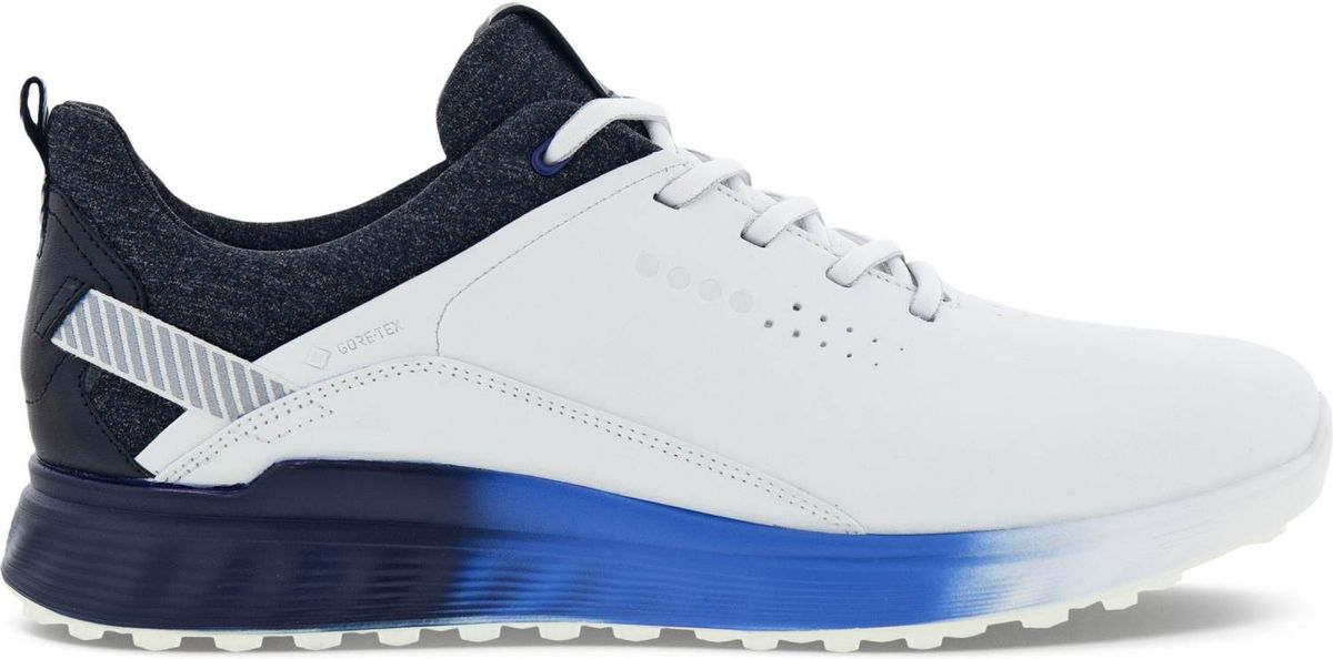 Ecco S-Three Vandtætte Herre Golfsko Uden Spikes - White/Black - Str. 40 Normal