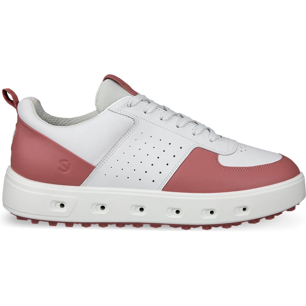 Ecco Street 720 Vandtætte Dame Golfsko Uden Spikes - White/Petal - Str. 40 Normal