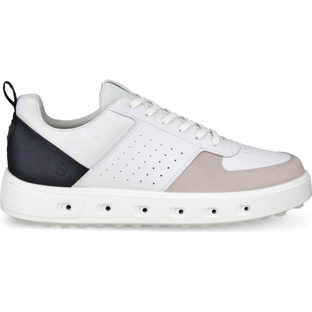 Ecco Street 720 Vandtætte Herre Golfsko Uden Spikes - White/Black/Gravel - Str. 40 Normal