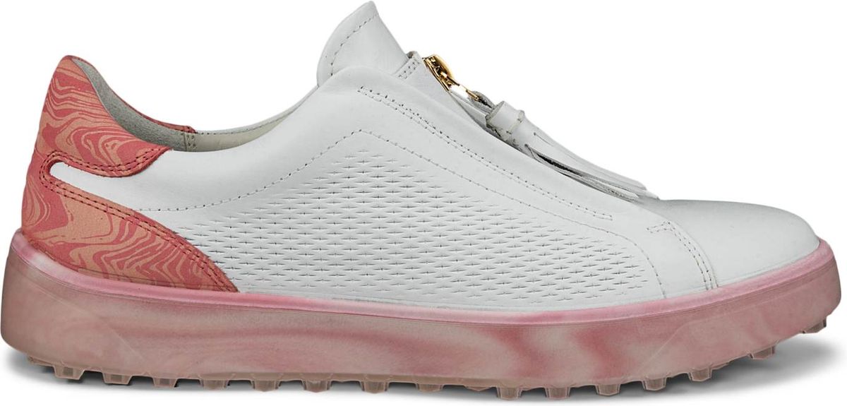 Ecco Tray Dame Golfsko Uden Spikes - Bright White/Bubble Gum - Str. 37 Normal