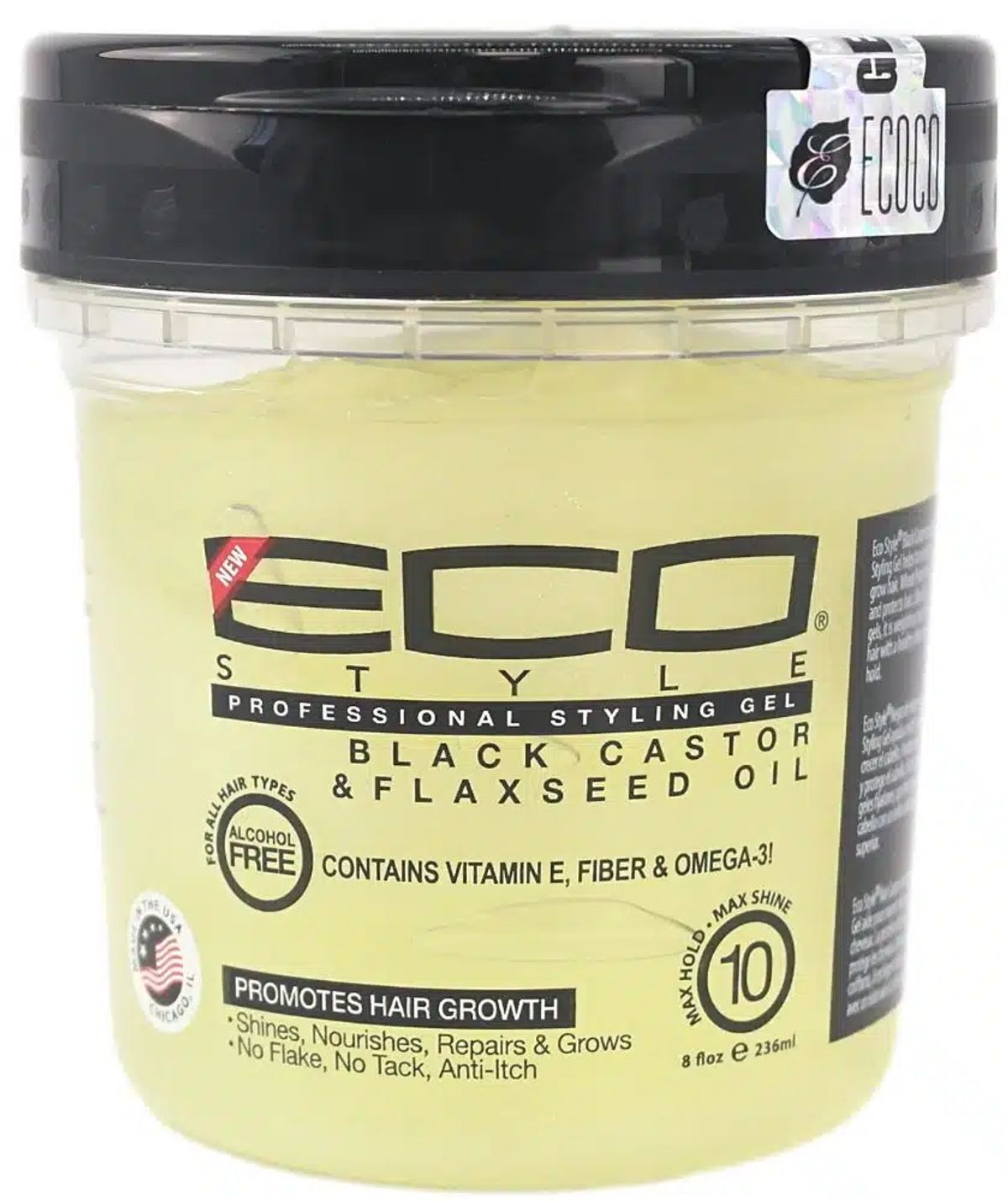 Eco Black Castor & Flaxseed Oil Gel 236 ml