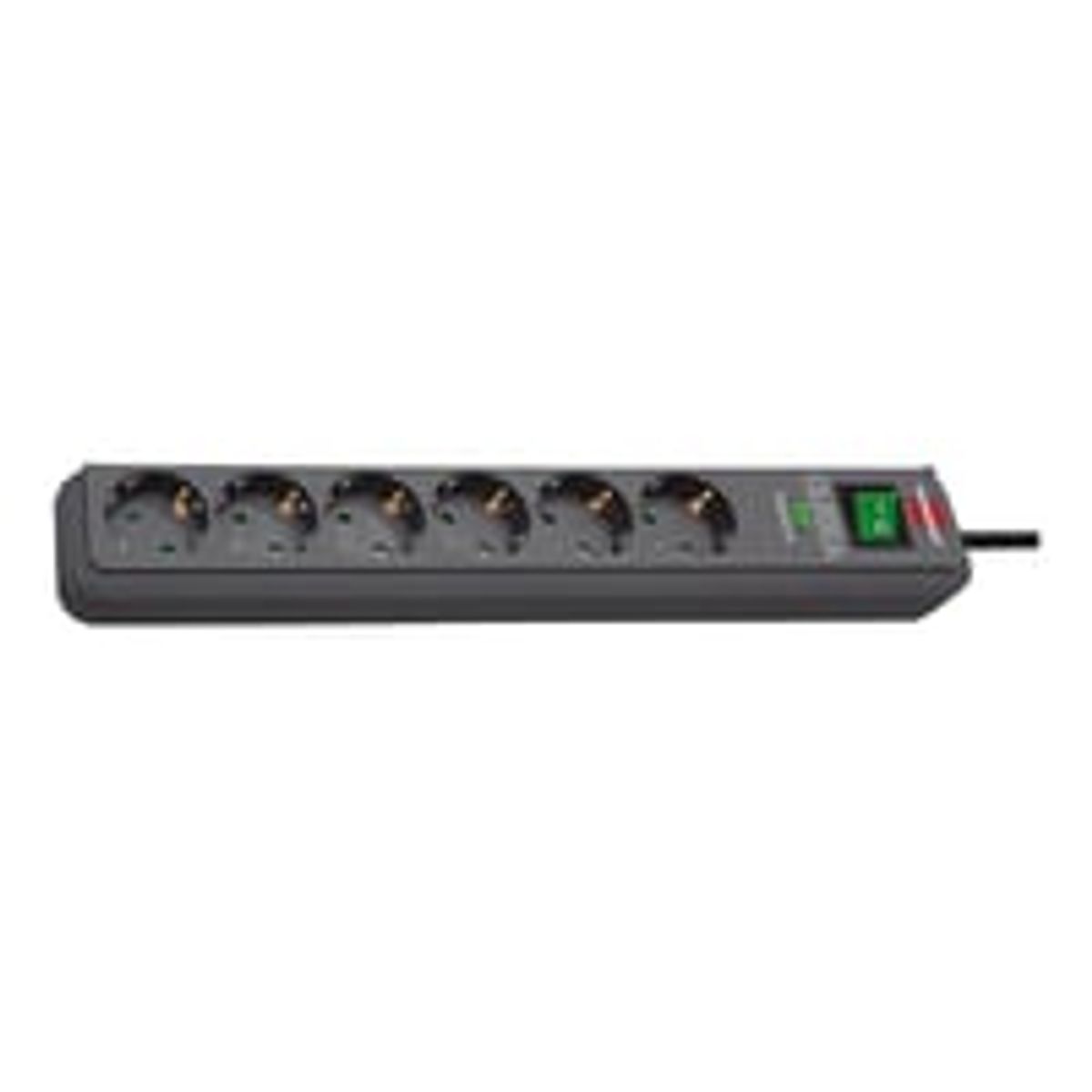 Eco-Line 13.500A extension socket 6-way anthrazi 1,5m H05VV-F 3G1,5