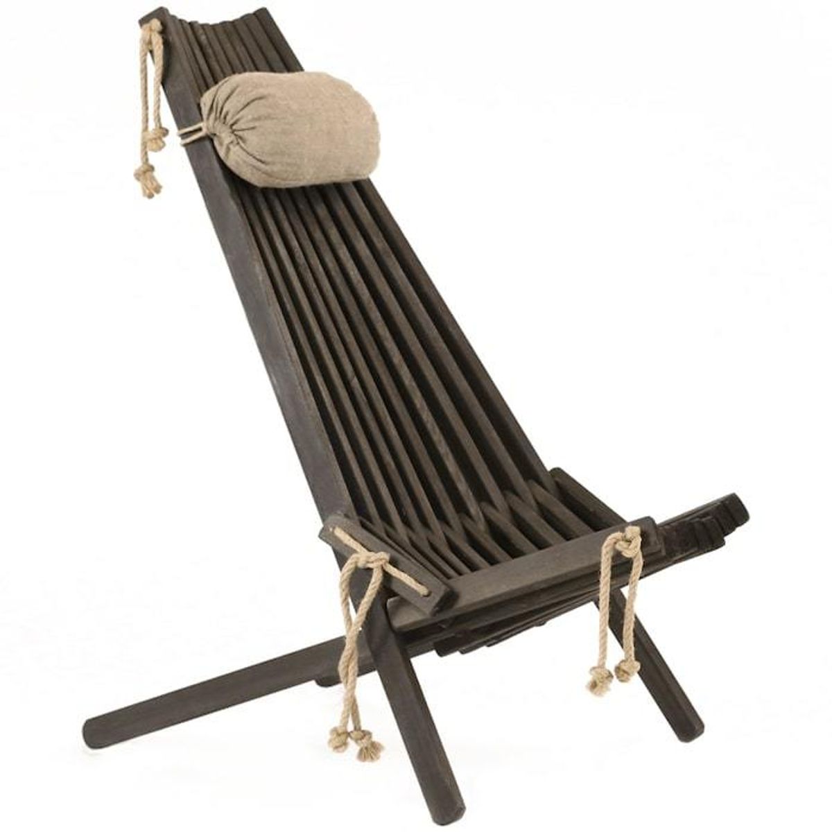 EcoChair Loungestol med pude - Egetræ - Teak olieret