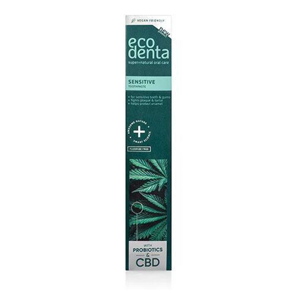 Ecodenta Tandpasta SENSITIVE m. CBD & probiotics, 75ml