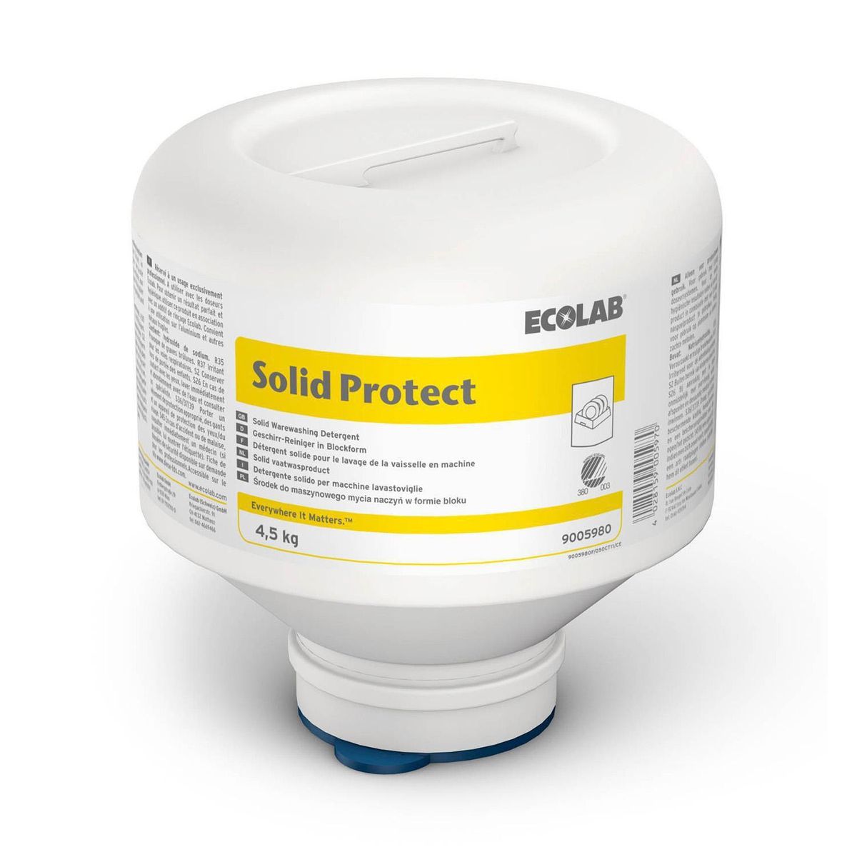 EcoLab Solid Protect, til aluminium, til blødt vand, svanemærket, 4,5 kg