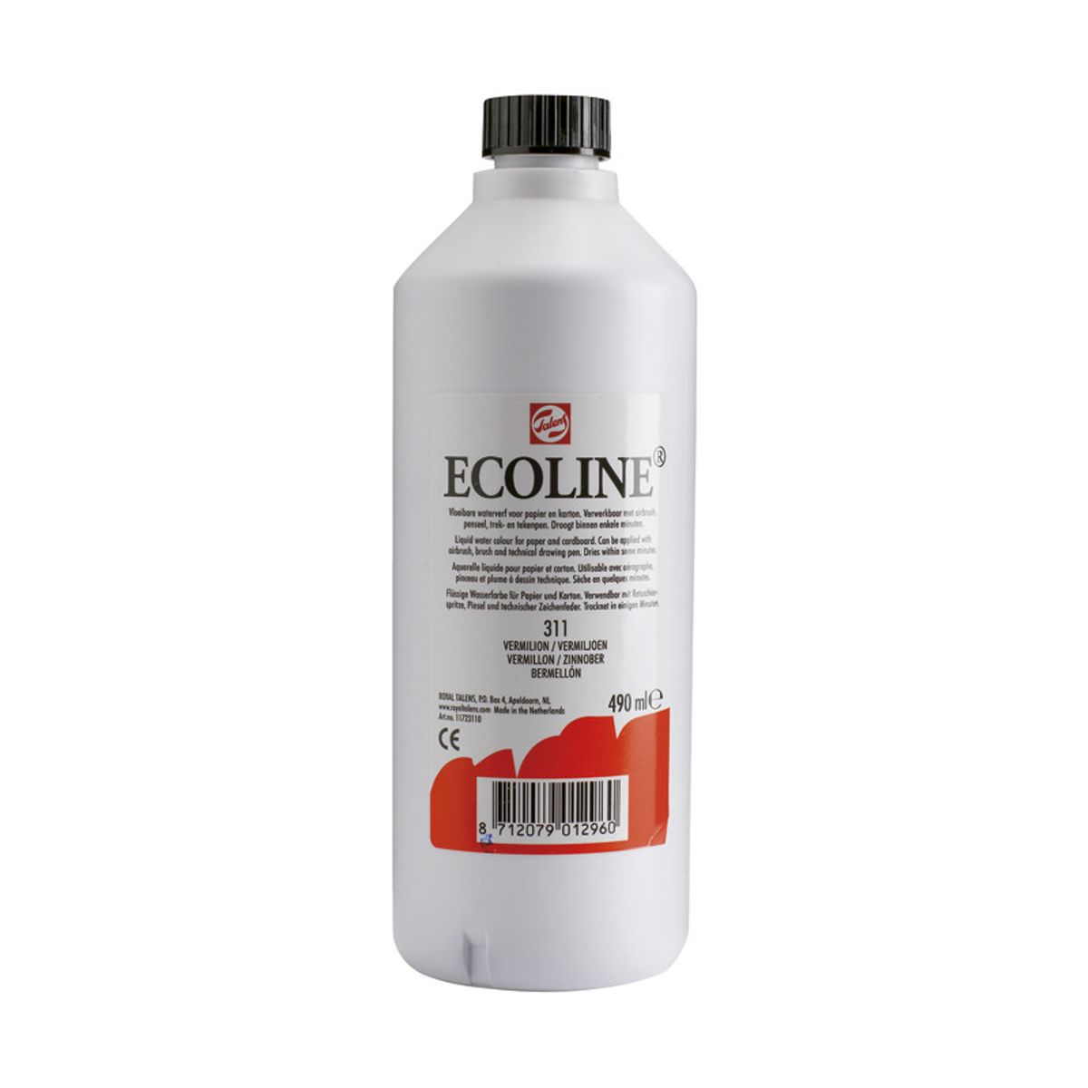 Ecoline Akvarelfarve - 490 ml. Vermilion