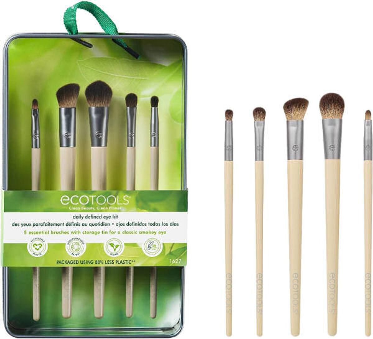 Ecotools 5 essential brushes with storage tin for your daily beauty routine - 5 dele