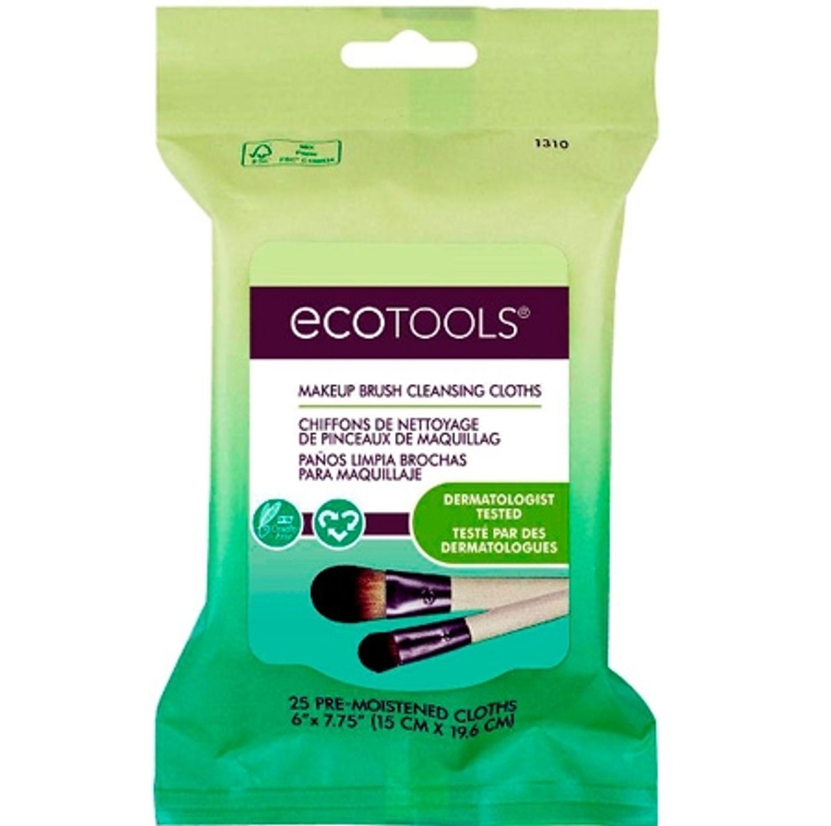 EcoTools Rengøringsservietter til Makeupbørster - 25 stk