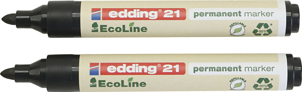 Edding Ecoline Marker - Nr. 21 - Tykkelse 1,5-3 Mm - Sort - 1 Stk.