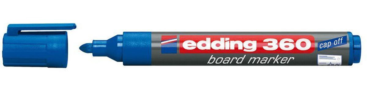 Edding whiteboard marker edding 360 1,5-3mm cap off blå 10 stk.