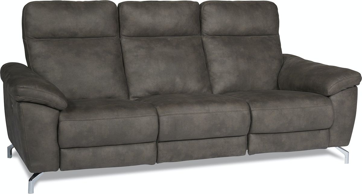 Edinburgh, 3-personers sofa, grå/brun, H101x222x96 cm, stof