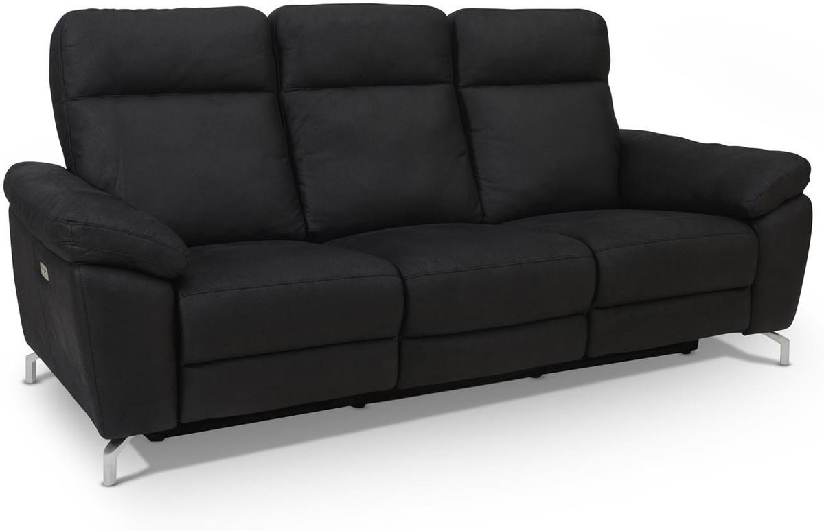 Edinburgh, 3-personers sofa, sort, H101x222x96 cm, stof